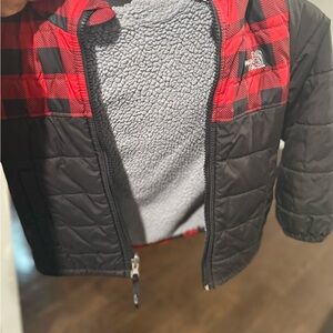 The North Face Black and Red Checkered Jacket